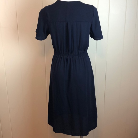 Monteau Vintage 40s Style Retro Faux Wrap Dress - Picture 4 of 6